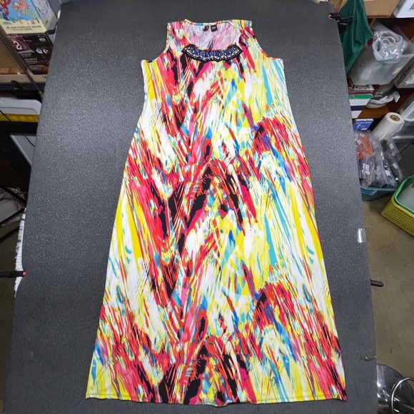 Women’s New Directions 2X Multi-Color Long Dress - Picture 1 of 11